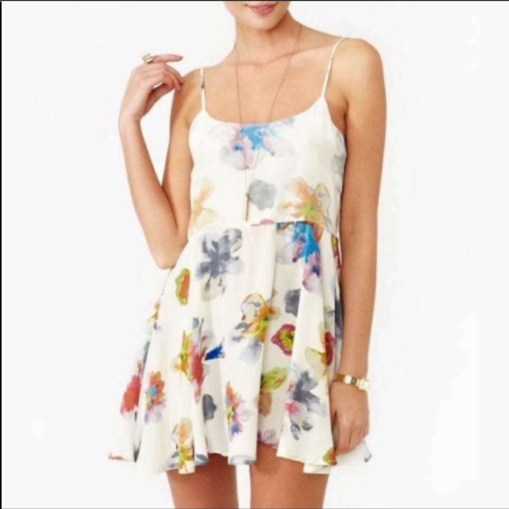 For Love and Lemons Watercolor Fleur Mini Dress